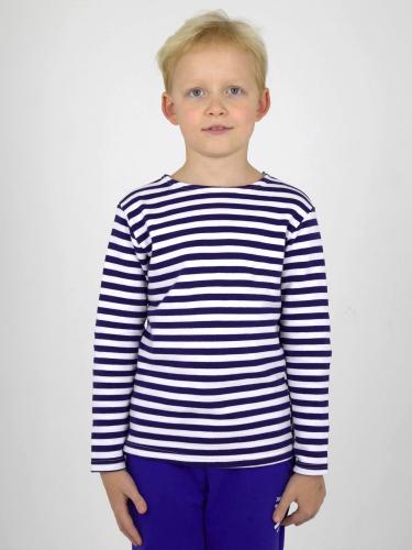 Фуфайка-тельняшка детская теплая С-3251, белый, синий