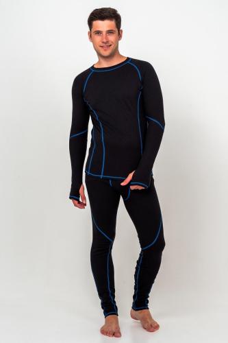 Термокомплект мужской С-10512, черный, василек