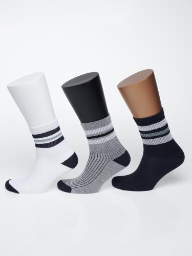 Носки мужские в подарочной коробке (3 пары) С-1524, белый, черный, серый