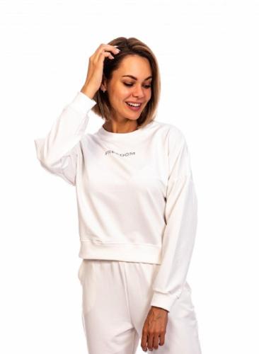 Свитшот укороченный C-40519, экрю