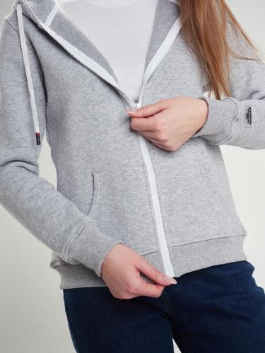 Худи на молнии  C-40520, серый меланж
